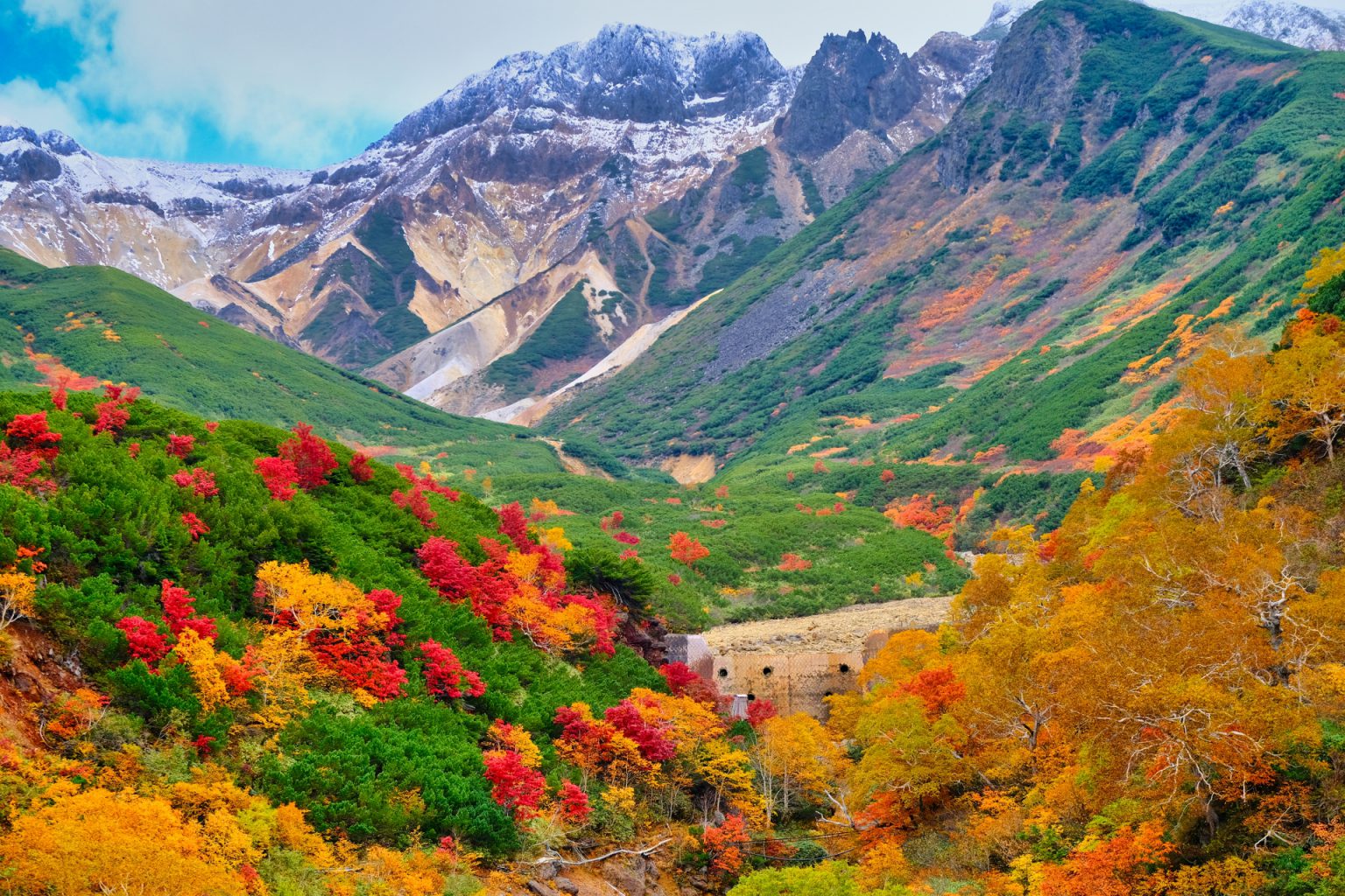 十勝岳温泉の紅葉